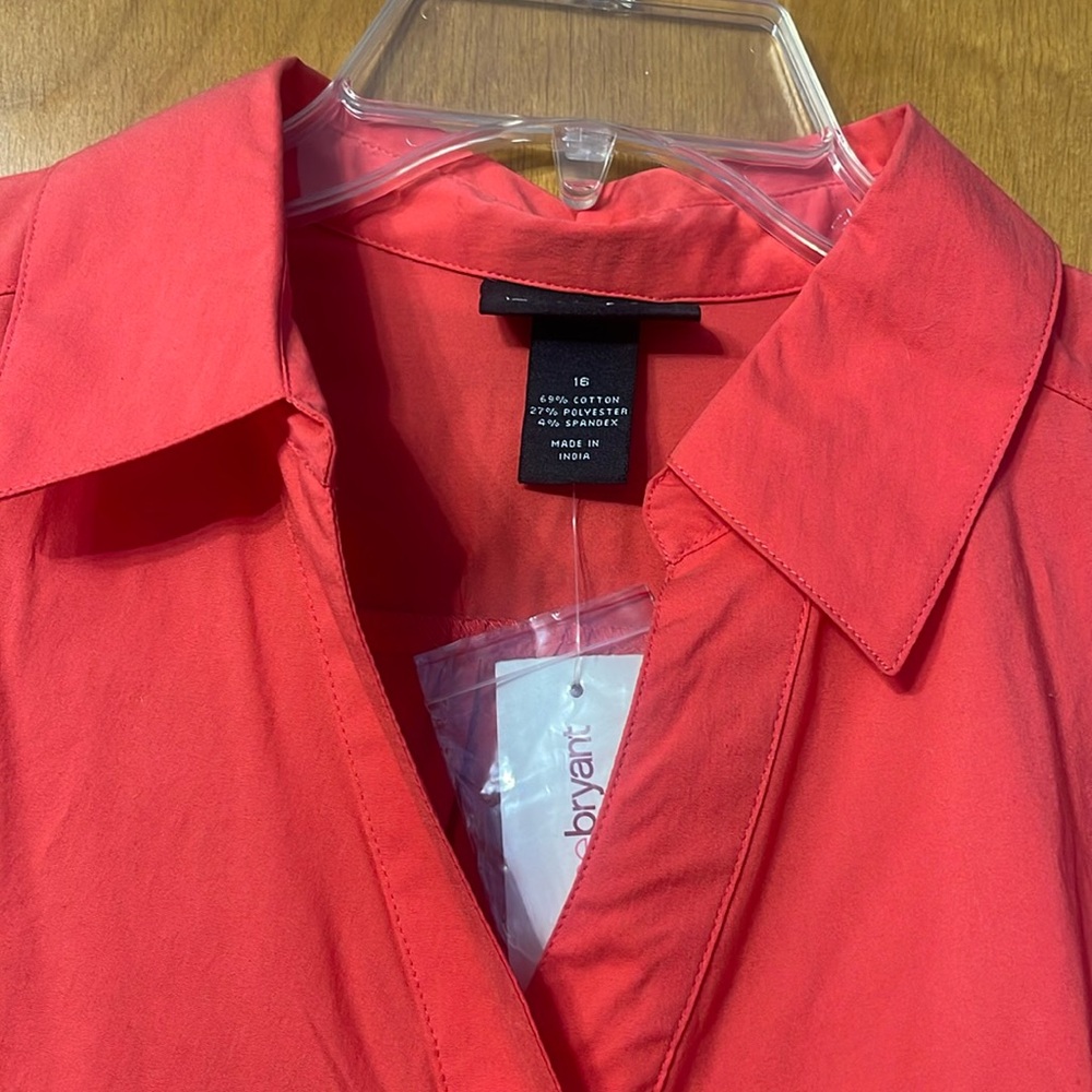 NWT Lane Bryant Coral Dress Shirt 16 - Picture 2 of 5